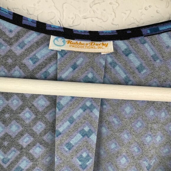 Rubber Ducky Dress Womens XL Blue Dropped Waist Drawstring Tunic V Neck - Picture 5 of 8